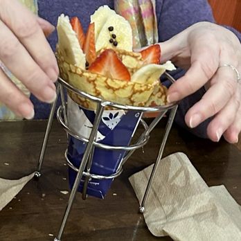 T-Swirl Crêpe - Strawberry banana - Desserts Near Me - New Haven, Connecticut T-Swirl Crêpe - Strawberry banana - Desserts Near Me - New Haven, Connecticut