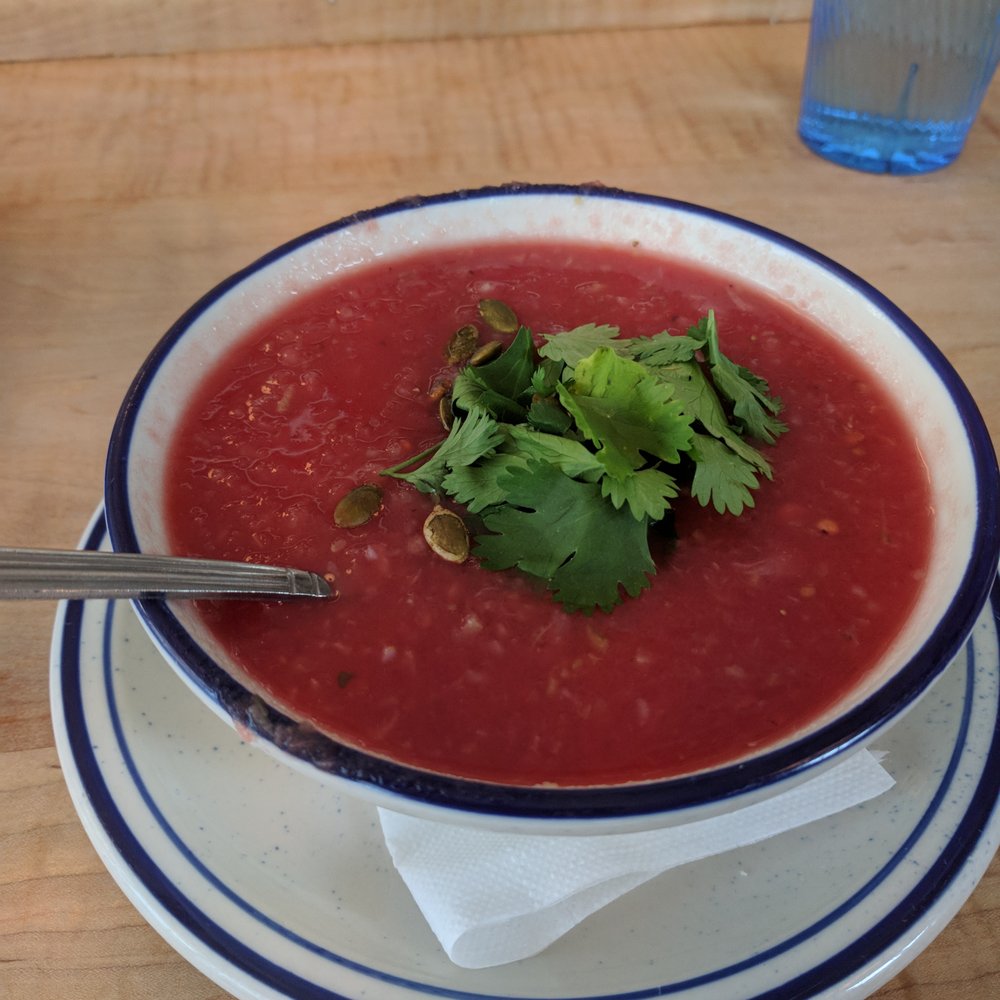 Dollop Diner - The watermelon Gazpacho - a full bowl, more than i could eat! - Breakfast & Brunch Near Me - Chicago, Illinois