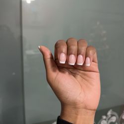Red Polish - Classic French tip gel manicure