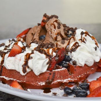 Johnny D's Waffles & Benedicts, Surfside - Red Velvet Sundae - Breakfast & Brunch Near Me - Surfside Beach, South Carolina Johnny D's Waffles & Benedicts, Surfside - Red Velvet Sundae - Breakfast & Brunch Near Me - Surfside Beach, South Carolina