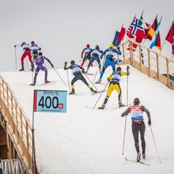 Hayward Lakes Visitors and Convention Bureau, Sawyer County, WI - Skiers crossing the International Birkie Bridge