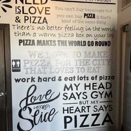 a sign for a pizza place a sign for a pizza place