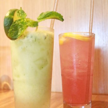 Mahi’ai Table - Left: Green coconut ($13) I'm sorry, I don't remember the other drink... IG: @ohmyono - Cocktail Bars Near Me - Kapolei, Hawaii Mahi’ai Table - Left: Green coconut ($13) I'm sorry, I don't remember the other drink... IG: @ohmyono - Cocktail Bars Near Me - Kapolei, Hawaii