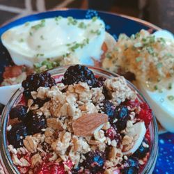 Kayak Cafe - Mix and match breakfast I got the eggs Benedict and yogurt parfait