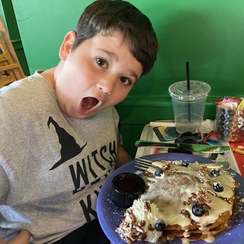 The Friendly Toast - The Pumpkin Pancake special with cheesecake frosting and blueberries was to die for!! Best pancakes I've ever had, son felt the same! - Breakfast & Brunch Near Me - Danvers, Massachusetts The Friendly Toast - The Pumpkin Pancake special with cheesecake frosting and blueberries was to die for!! Best pancakes I've ever had, son felt the same! - Breakfast & Brunch Near Me - Danvers, Massachusetts