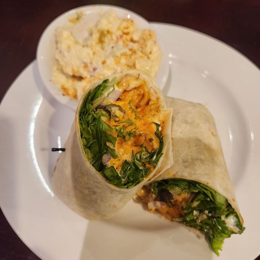 Thirstys - Chipotle grilled chicken wrap with house made potato salad - Burgers Near Me - Rapid City, South Dakota Thirstys - Chipotle grilled chicken wrap with house made potato salad - Burgers Near Me - Rapid City, South Dakota