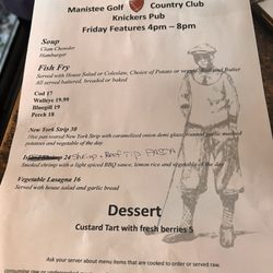 Knickers Restaurant & Pub - The friday nite fsh fry menu!
