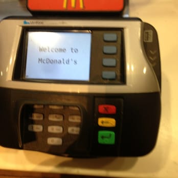 McDonald's - a credit card machine with a sign on it - Fast Food Near Me - Sagamore Beach, Massachusetts McDonald's - a credit card machine with a sign on it - Fast Food Near Me - Sagamore Beach, Massachusetts