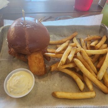 Barrel 17 - Fish sandwich and fries - New American Near Me - Virginia Beach, Virginia Barrel 17 - Fish sandwich and fries - New American Near Me - Virginia Beach, Virginia