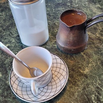 Med Cuisine - Turkish coffee was my favorite part. About $5.00 - Mediterranean Near Me - Tucson, Arizona Med Cuisine - Turkish coffee was my favorite part. About $5.00 - Mediterranean Near Me - Tucson, Arizona