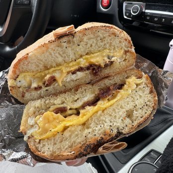 Volunteer Park Cafe & Pantry - Bacon, egg, and cheese poppy seed bagel - Cafes Near Me - Seattle, Washington Volunteer Park Cafe & Pantry - Bacon, egg, and cheese poppy seed bagel - Cafes Near Me - Seattle, Washington