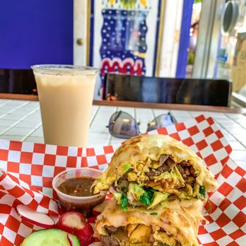 Cielito Lindo - Off-the-menu Breakfast Burrito: huevos, carne asada, aguacate. Horchata... So delicious! - Mexican Near Me - San Francisco, California Cielito Lindo - Off-the-menu Breakfast Burrito: huevos, carne asada, aguacate. Horchata... So delicious! - Mexican Near Me - San Francisco, California