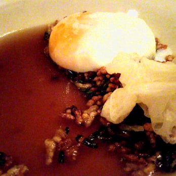 Lucia - Puffed Grains, Mushroom Broth, Pickled Mushrooms, Egg - Italian Near Me - Dallas, Texas Lucia - Puffed Grains, Mushroom Broth, Pickled Mushrooms, Egg - Italian Near Me - Dallas, Texas