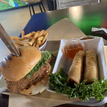 Graze by Travail - Vietnamese fried chicken sandwich with pork egg rolls from Lu's on the second floor. Yum! - Food Court Near Me - Minneapolis, Minnesota Graze by Travail - Vietnamese fried chicken sandwich with pork egg rolls from Lu's on the second floor. Yum! - Food Court Near Me - Minneapolis, Minnesota