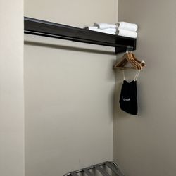 Devil's Head Resort & Convention Center - No closet - just a rod and some crunchy towels