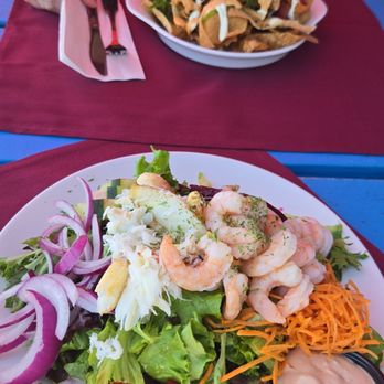 Great American Fish Company - Mariner salad side view - Seafood Near Me - Morro Bay, California Great American Fish Company - Mariner salad side view - Seafood Near Me - Morro Bay, California