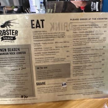 Lobster Shack - Menu - Restaurants Near Me - Bicheno, TAS