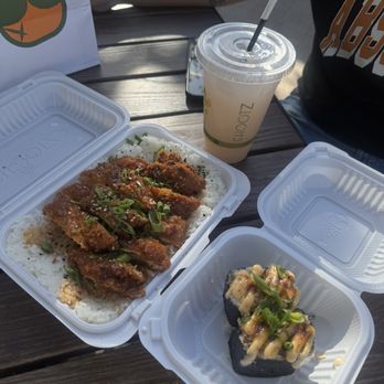 Shootz - Kimchi Butter Katsu Chicken and 2 Pc Spam Brulee Musubi - Asian Fusion Near Me - San Juan Capistrano, California Shootz - Kimchi Butter Katsu Chicken and 2 Pc Spam Brulee Musubi - Asian Fusion Near Me - San Juan Capistrano, California