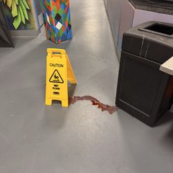 Altitude Trampoline Park - Holyoke - Dirty spill that was never cleaned upon opening at 11am