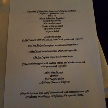 Elizabeth's Portofino - the menu - Italian Near Me - Warwick, Rhode Island Elizabeth's Portofino - the menu - Italian Near Me - Warwick, Rhode Island