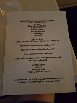 Menu photo 1 Elizabeth's Portofino Warwick, RI Menu photo 1 Elizabeth's Portofino Warwick, RI