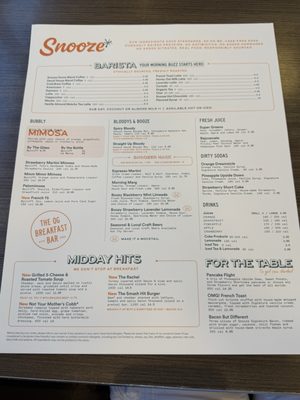 Menu photo 2 Snooze, an A.M. Eatery Overland Park, KS Menu photo 2 Snooze, an A.M. Eatery Overland Park, KS