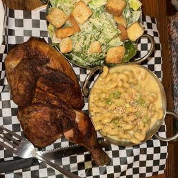 Roasted chicken, Caesar Salad, Mac & Cheese Roasted chicken, Caesar Salad, Mac & Cheese