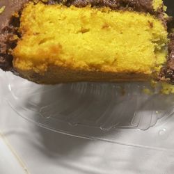 Sweet Red Peach - Yellow cake with chocolate frosting