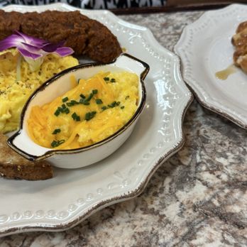Harvest Kitchen & Bakery - multigrain toast, cheesy grits, scrambled eggs, fried chicken and waffle - Breakfast & Brunch Near Me - Katy, Texas Harvest Kitchen & Bakery - multigrain toast, cheesy grits, scrambled eggs, fried chicken and waffle - Breakfast & Brunch Near Me - Katy, Texas