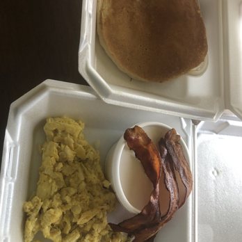 Howdy's Deli - #43 with grits, eggs, bacon and a pancake - Delis Near Me - Columbus, Ohio Howdy's Deli - #43 with grits, eggs, bacon and a pancake - Delis Near Me - Columbus, Ohio