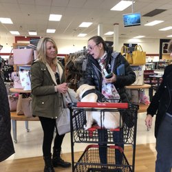 Employee and fellow shoppers
