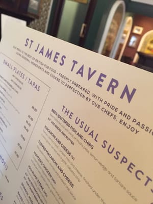 Menu photo 4 St James Tavern London, XGL Menu photo 4 St James Tavern London, XGL