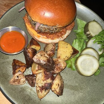 Moosewood Restaurant - Black bean burger - New American Near Me - Ithaca, New York