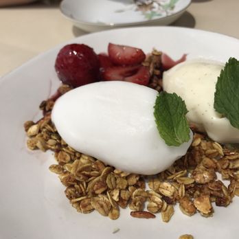 Prospect Gourmand - panna cotta with strawberries and a red wine reduction - New American Near Me - Beverly Hills, California