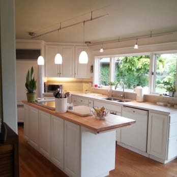 Peninsula Construction Services - You can see the new lighting in this photo. I have also refinished the butcher block to new condition... - General Contractors Near Me Peninsula Construction Services - You can see the new lighting in this photo. I have also refinished the butcher block to new condition... - General Contractors Near Me