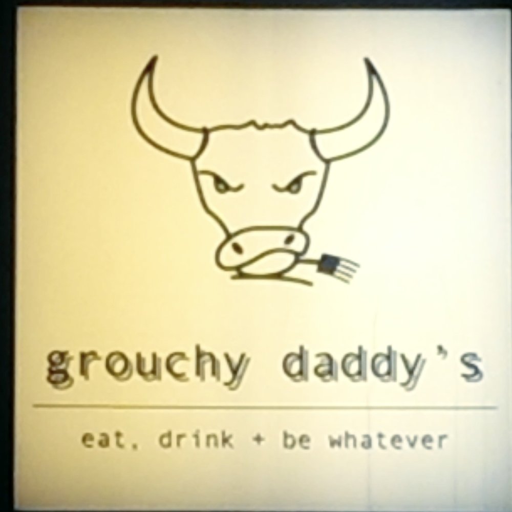 Grouchy Daddy's - a bull's head and the words eat, drink, be whatever - Burgers Near Me - Olds, Alberta Grouchy Daddy's - a bull's head and the words eat, drink, be whatever - Burgers Near Me - Olds, Alberta