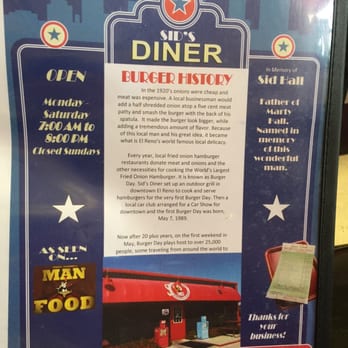 Sid's Diner - Menu - Diners Near Me - El Reno, Oklahoma