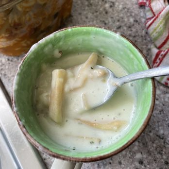 310 Eatery - Leftover INSANE clam chowder with leftover fries. OMG - Burgers Near Me - Albany, California