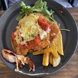 Rockys - Chicken parm was delicious!! My husband moved the bacon to the side; it comes on top