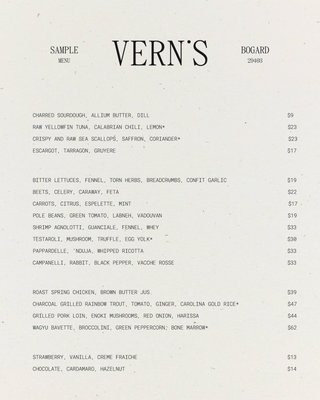 Menu photo 1 Vern's Charleston, SC Menu photo 1 Vern's Charleston, SC
