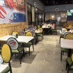 A lot of space between the tables