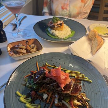 Cafe Thirty-A - Tuna entree and Salmon entree.  Both were great! - Seafood Near Me - Santa Rosa Beach, Florida