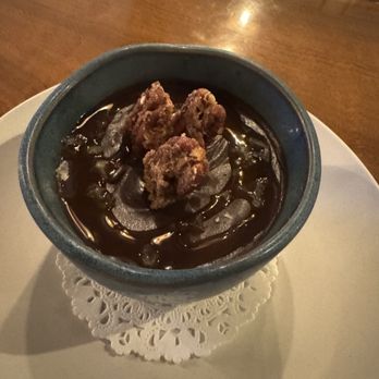 Atlantic Prime Coastal Kitchen - Mexican dark chocolate budino topped with olive oil ,  Mediterranean Sea salt flake and house made candied pecans - Seafood Near Me - Franklinton, North Carolina