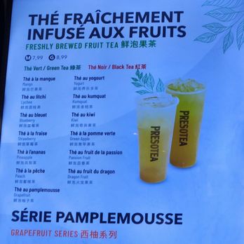 Presotea - Menu - Bubble Tea Near Me - Quebec City, Quebec Presotea - Menu - Bubble Tea Near Me - Quebec City, Quebec