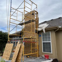Chimney Restoration of Kansas City - Rebuilding a chimney chase with all new framing, siding and trim!