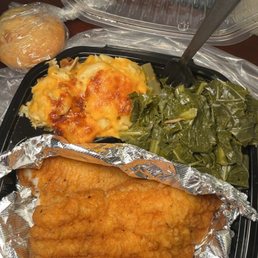 **Catfish Fried , Mac & Cheese , Collard Greens & love