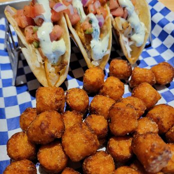 The Back Porch - Sweet tots with the Blackened fish tacos - Burgers Near Me - Longwood, Florida The Back Porch - Sweet tots with the Blackened fish tacos - Burgers Near Me - Longwood, Florida