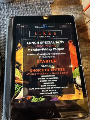 Menu photo 4 Tikka Indian Grill Kew Gardens, NY