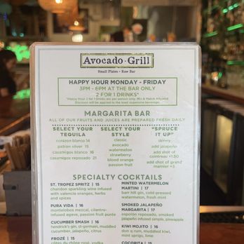 Avocado Grill - Drink menu - Tapas/Small Plates Near Me - West Palm Beach, Florida