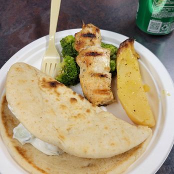 Lefteris Gyro - Tzatziki Chicken on the Stick Sauteed Broccoli Extra Pita Lemon Potatoes - Greek Near Me - Tarrytown, New York Lefteris Gyro - Tzatziki Chicken on the Stick Sauteed Broccoli Extra Pita Lemon Potatoes - Greek Near Me - Tarrytown, New York